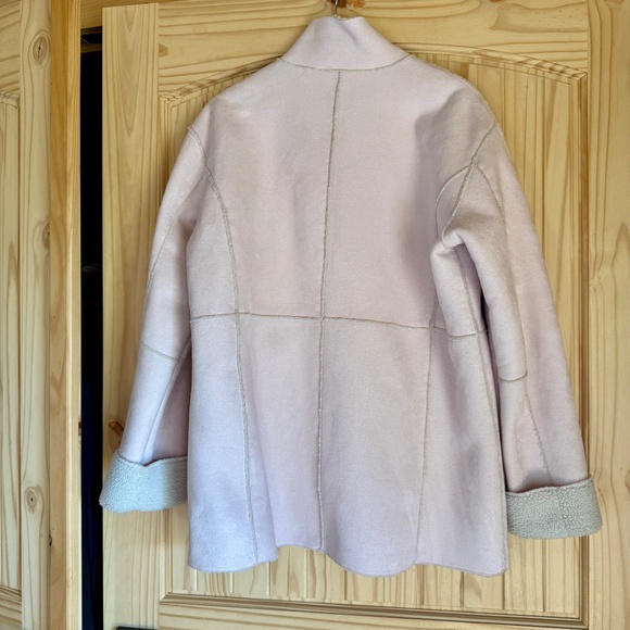 Coldwater Creek Women’s Faux Suede/Shearling Jacket Light Pink, Size XL - Picture 6 of 8